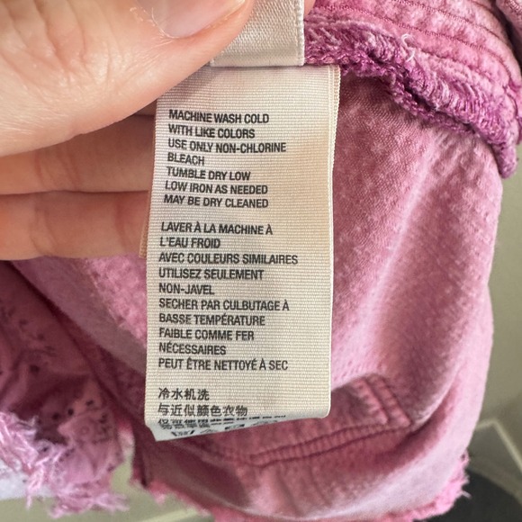 Free People Baxter Adjustable Distressed Frayed Pink Corduroy Overall Mini Skirt - Picture 10 of 11